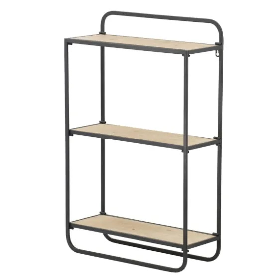 Black Metal And Wood 3-Tier Wall Shelf-Kirkland's Home Cheap