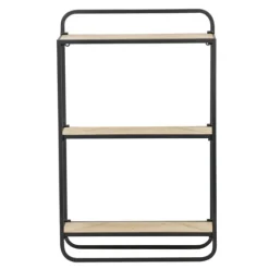 Black Metal And Wood 3-Tier Wall Shelf-Kirkland's Home Cheap