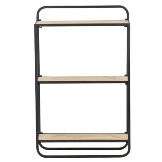 Black Metal And Wood 3-Tier Wall Shelf-Kirkland's Home Cheap