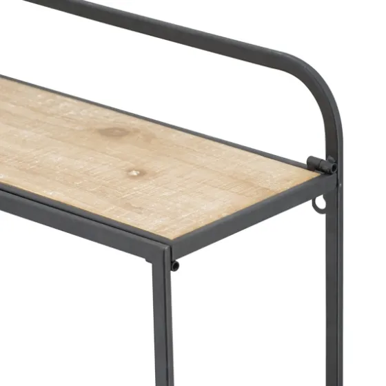 Black Metal And Wood 3-Tier Wall Shelf-Kirkland's Home Cheap