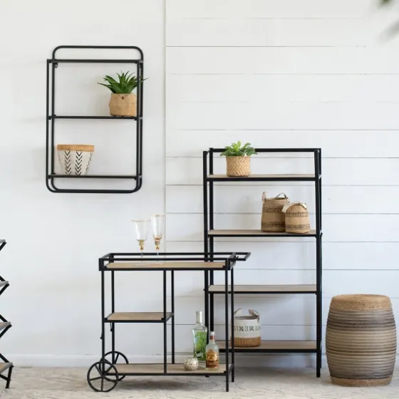 Black Metal And Wood 3-Tier Wall Shelf-Kirkland's Home Cheap