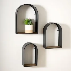 Black Metal Arch Shelves, Set Of 3-Kirkland's Home New