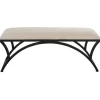 Black Metal Arched Frame Upholstered Bench-Kirkland's Home Clearance