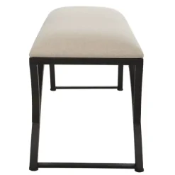 Black Metal Arched Frame Upholstered Bench-Kirkland's Home Clearance