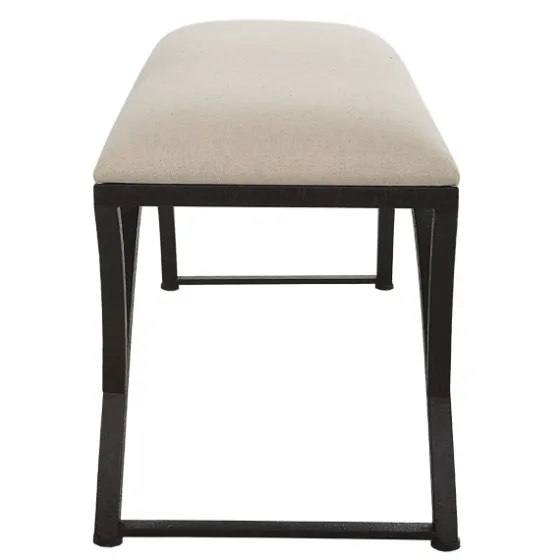 Black Metal Arched Frame Upholstered Bench-Kirkland's Home Clearance