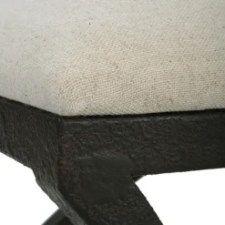 Black Metal Arched Frame Upholstered Bench-Kirkland's Home Clearance