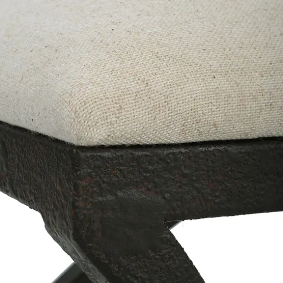 Black Metal Arched Frame Upholstered Bench-Kirkland's Home Clearance