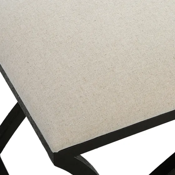 Black Metal Arched Frame Upholstered Bench-Kirkland's Home Clearance