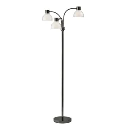 Black Metal 3-Arm Frosted Shade Floor Lamp-Kirkland's Home Clearance