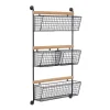 Black Metal 4-Basket Wall Shelf-Kirkland's Home Best Sale