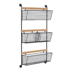 Black Metal 4-Basket Wall Shelf-Kirkland's Home Best Sale