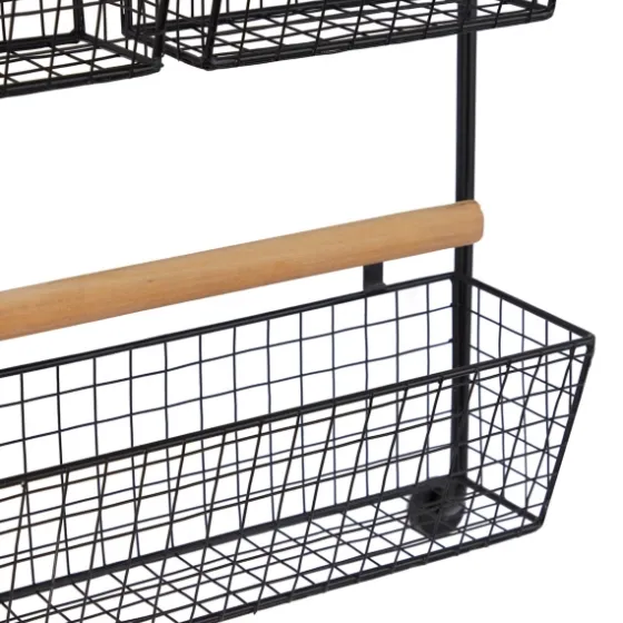 Black Metal 4-Basket Wall Shelf-Kirkland's Home Best Sale