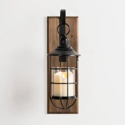 Black Metal Caged Wall Sconce-Kirkland's Home Shop