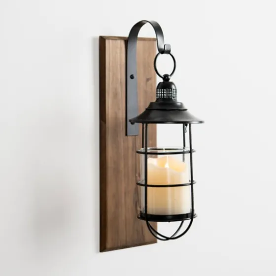 Black Metal Caged Wall Sconce-Kirkland's Home Shop