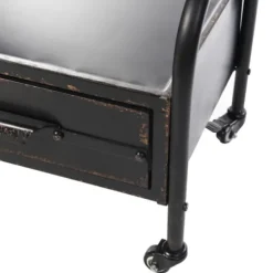 Black Metal Cheval Frame Mirror With Drawer-Kirkland's Home Clearance