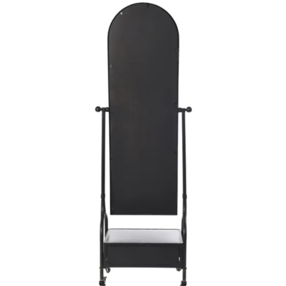 Black Metal Cheval Frame Mirror With Drawer-Kirkland's Home Clearance