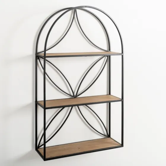 Black Metal Flower Frame 3-Tier Wall Shelf-Kirkland's Home Cheap
