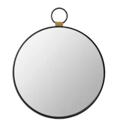 Black Metal Frame Round Loop Wall Mirror-Kirkland's Home Fashion
