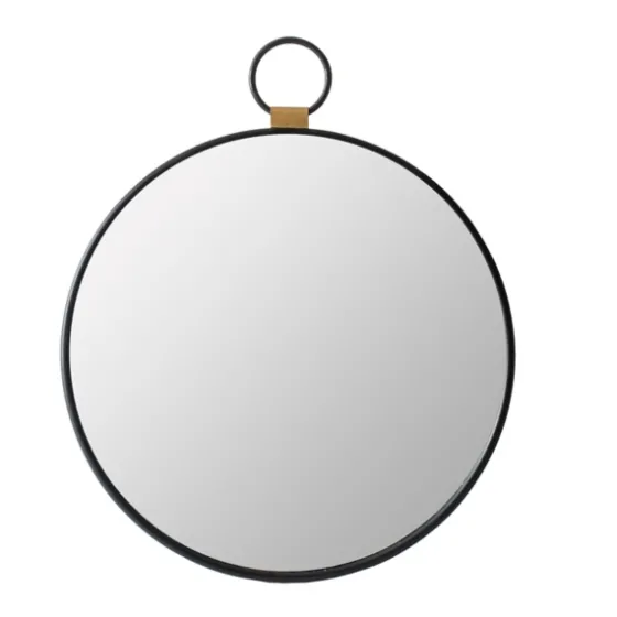 Black Metal Frame Round Loop Wall Mirror-Kirkland's Home Fashion