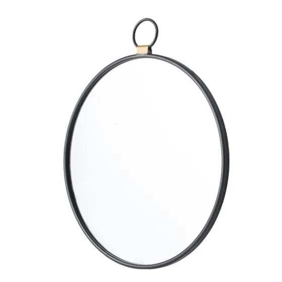 Black Metal Frame Round Loop Wall Mirror-Kirkland's Home Fashion