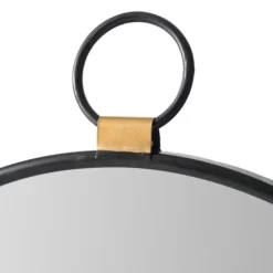 Black Metal Frame Round Loop Wall Mirror-Kirkland's Home Fashion