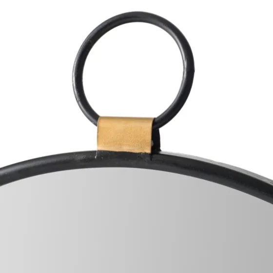 Black Metal Frame Round Loop Wall Mirror-Kirkland's Home Fashion