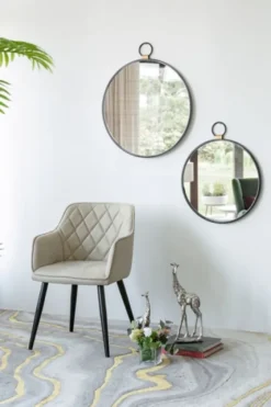 Black Metal Frame Round Loop Wall Mirror-Kirkland's Home Fashion