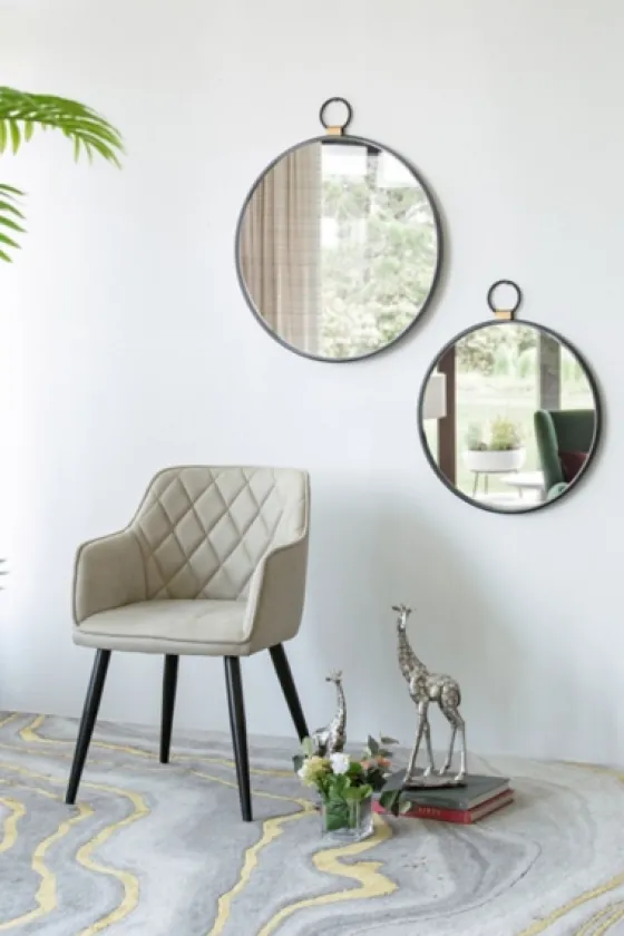 Black Metal Frame Round Loop Wall Mirror-Kirkland's Home Fashion
