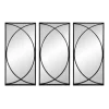 Black Metal Geometric Wall Mirrors, Set Of 3-Kirkland's Home Cheap