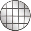Black Metal Grid Overlay Round Mirror-Kirkland's Home Online