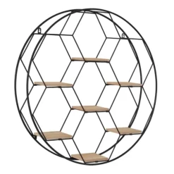 Black Metal Hexagonal Frame Wall Shelf-Kirkland's Home Clearance