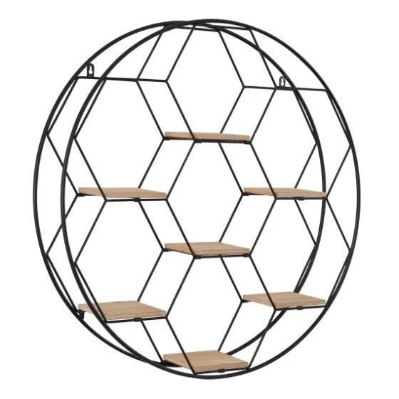 Black Metal Hexagonal Frame Wall Shelf-Kirkland's Home Clearance