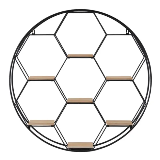 Black Metal Hexagonal Frame Wall Shelf-Kirkland's Home Clearance