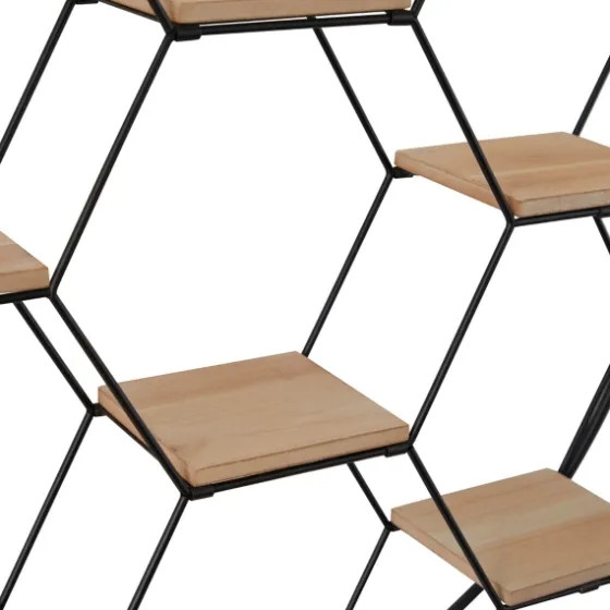Black Metal Hexagonal Frame Wall Shelf-Kirkland's Home Clearance