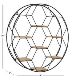 Black Metal Hexagonal Frame Wall Shelf-Kirkland's Home Clearance