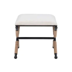 Black Metal Legs Accent Stool With Rope Detail-Kirkland's Home Best