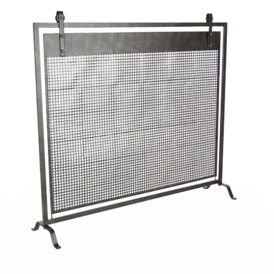 Black Metal Mesh Fireplace Screen-Kirkland's Home New