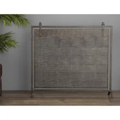 Black Metal Mesh Fireplace Screen-Kirkland's Home New