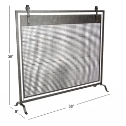 Black Metal Mesh Fireplace Screen-Kirkland's Home New