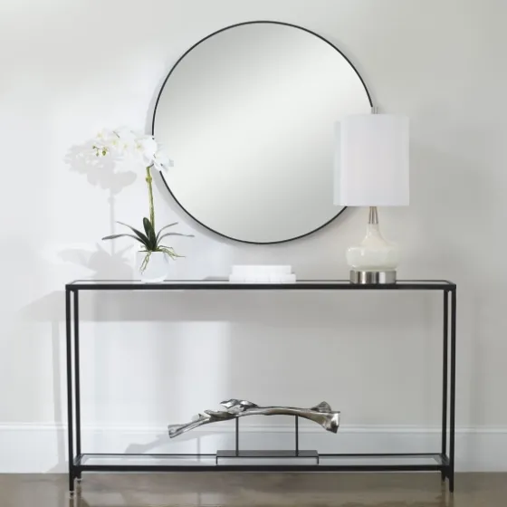 Black Metal Mirrored Top Console Table-Kirkland's Home Best