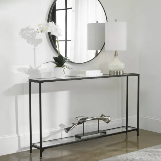 Black Metal Mirrored Top Console Table-Kirkland's Home Best