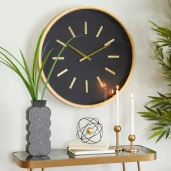 Black Metal Modern Thomas Wall Clock-Kirkland's Home Shop
