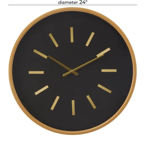 Black Metal Modern Thomas Wall Clock-Kirkland's Home Shop