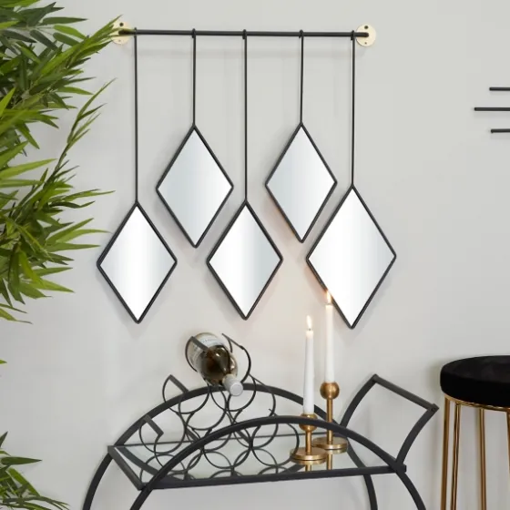 Black Metal Nova Hanging Wall Mirror-Kirkland's Home Clearance