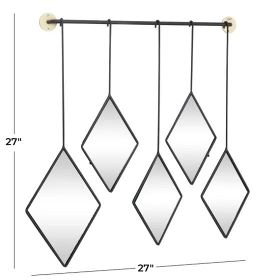 Black Metal Nova Hanging Wall Mirror-Kirkland's Home Clearance
