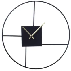 Black Metal Open Back Abstract Wall Clock-Kirkland's Home Outlet