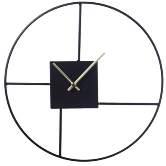 Black Metal Open Back Abstract Wall Clock-Kirkland's Home Outlet