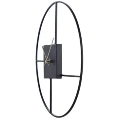 Black Metal Open Back Abstract Wall Clock-Kirkland's Home Outlet