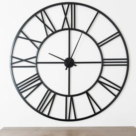 Black Metal Open Face Aiden Wall Clock-Kirkland's Home Sale