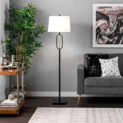 Black Metal Oval Gold Center Floor Lamp-Kirkland's Home Best